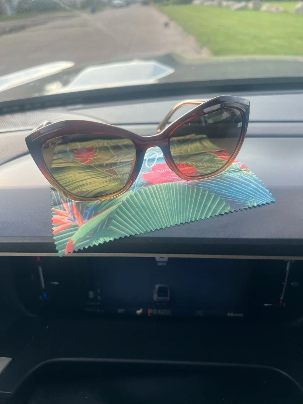 Maui Jim Black Frame Sunglasses with Brown Gradient Lenses